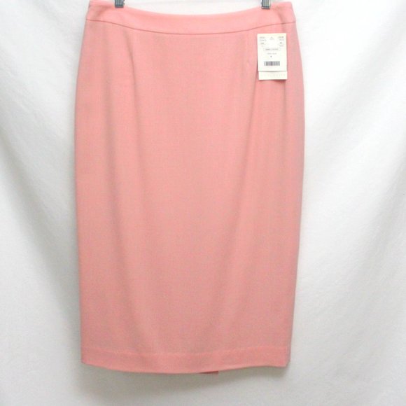 DONCASTER Brand New Rose Thin 100% Wool Below the Knee Lined Pencil Skirt NEW 10 - Picture 1 of 7